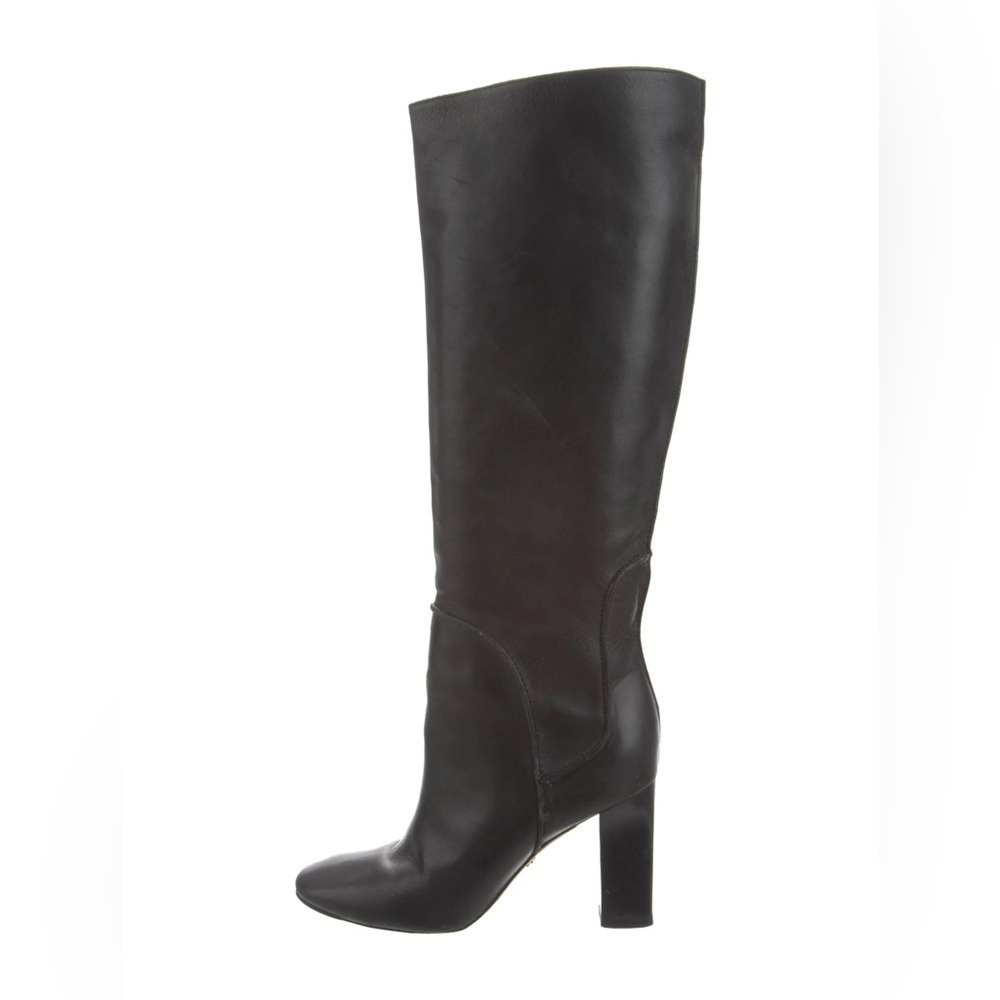 Diane von Furstenberg DVF Gladyss Black Leather Knee High Heeled Boots,Size 8.5M